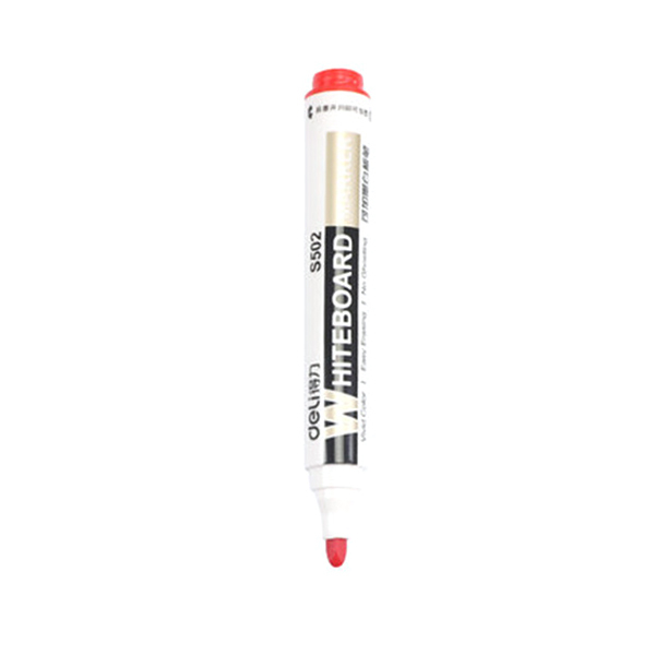 DELI/得力 可加墨白板笔 S502 2mm 红色 10支 1盒