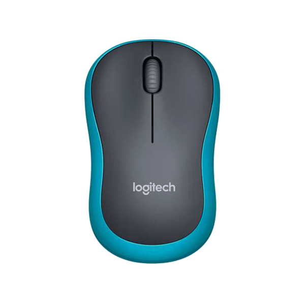 LOGITECH/罗技 无线鼠标 M185 USB接口 黑色蓝边 1个