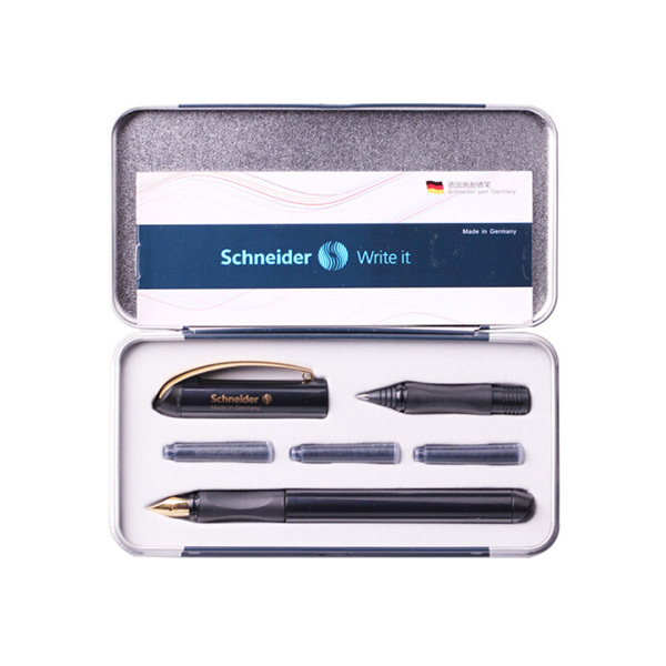 SCHNEIDER/施耐德电气 钢笔宝珠笔双笔头套装 金色年华 F尖 黑色 1套