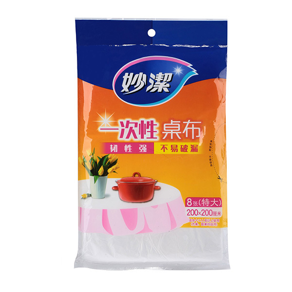 MIAOJIE/妙洁 C型一次性桌布 MBDTCWXL 特大号2×2m 白色 8张/个 1箱
