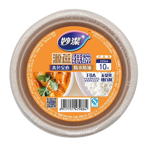 MIAOJIE/妙洁 纸碗 MDBA10 320mL 10只装 10个 1箱