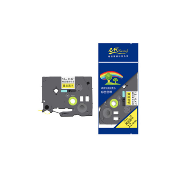 EDJD/E代经典 标签机色带 e-TZe-631 不带芯片 适用兄弟标签机色带/12mm黄底黑字 1个