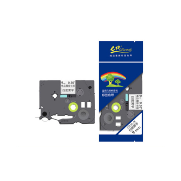 EDJD/E代经典 标签机色带 e-TZe-221 适用兄弟标签机色带/9mm白底黑字/TZe-221 1个