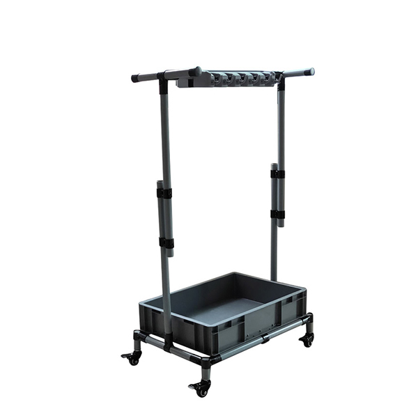 SAFEWARE/安赛瑞 多功能移动式清洁工具放置架 10718 底盘41×67cm 灰色 10卡位12挂钩 1包