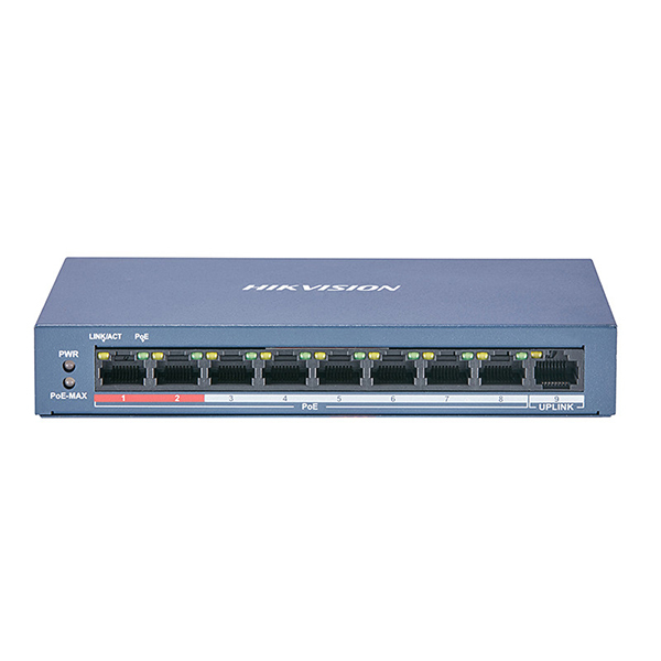 HIKVISION/海康威视 远距百兆PoE交换机 DS-3E0109SP-E 9口百兆 Poe供电 1台