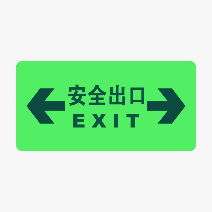 QXSIGN/标识牌专家 消防及应急标识自发光疏散标识安全出口 QSB030 150×300mm 安全出口 高清防水防尘防晒 无需接电源吸光半小时 高亮度持续发光8小时 1张