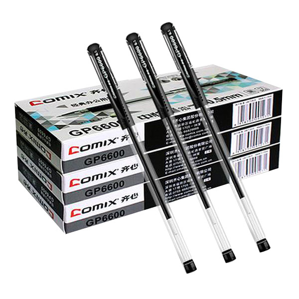 COMIX/齐心 经典办公用中性笔 GP6600 0.5mm 黑色 12支 1盒
