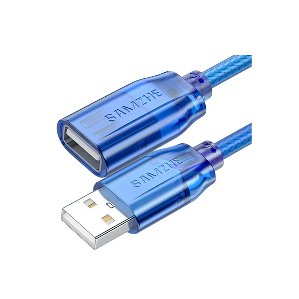 SAMZHE/山泽 USB2.0高速传输数据延长线 BL-930 透明蓝 3m 1根