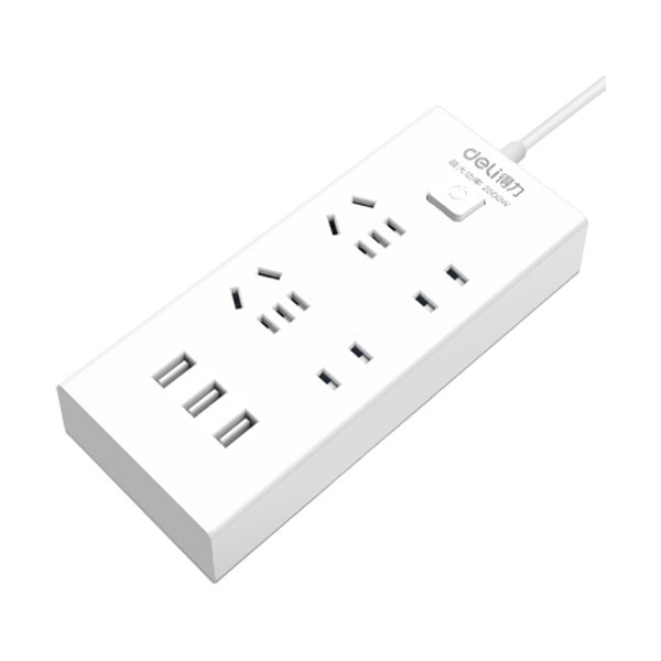DELI/得力 插座 18281 2m 4位+3口USB 1只