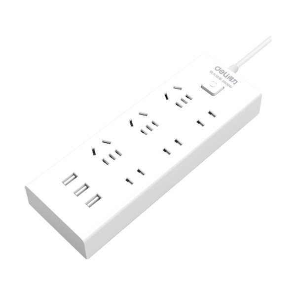 DELI/得力 插座 18283 2m 6位+3口USB 1只