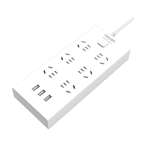 DELI/得力 插座 18284-03 3m 6位+3口USB 1只