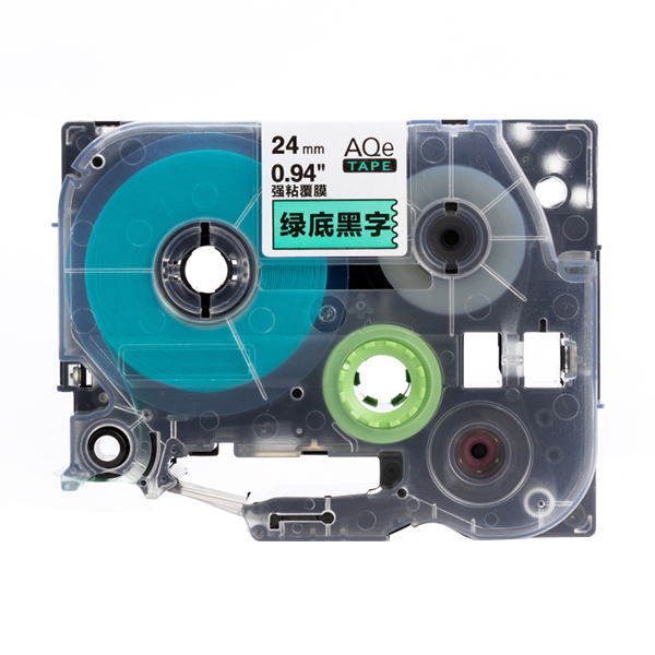 AIMO/爱墨 强粘标签(绿底黑字) AQe-S751 24mm×8m 1盒
