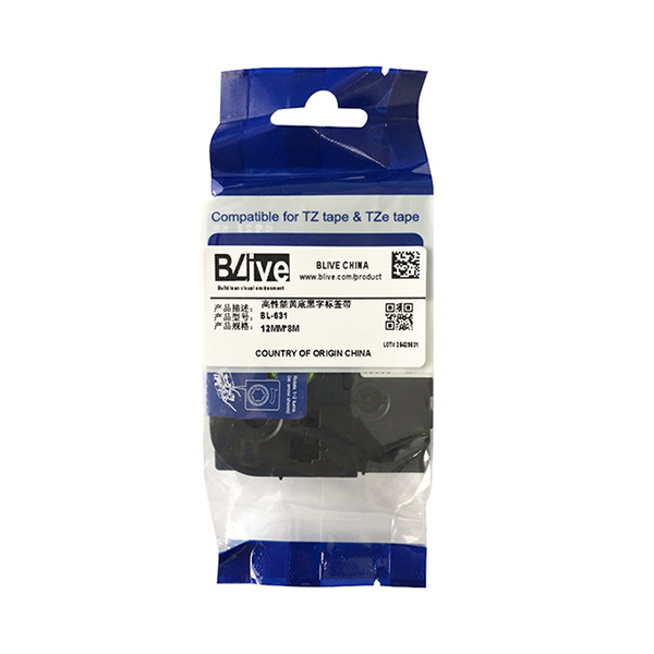 BLIVE 色带 BL-631 12mm×8m 黄底黑字 1卷