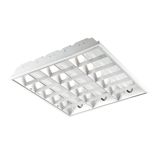 NVC/雷士 LED格栅空灯盘 NDL417SIS 嵌入式 灯具尺寸598×598mm 开孔尺寸585×585mm 适配AC220V 3×9W双端 T8 LED日光灯管 1套