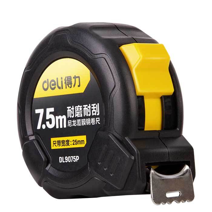 DELI/得力 尼龙覆膜钢卷尺 DL9075P 7.5m×25mm 1把