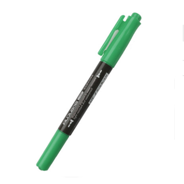 FILOLANG/费洛朗 水性环保双头记号笔 MK-400 绿色 0.5~1mm 1支