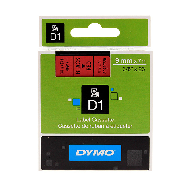 DYMO/达美 D1标签带 S0720720 红底黑字 9mm×7m 适用LM-160/210D/280/420P/4200/PNP/5200 1卷