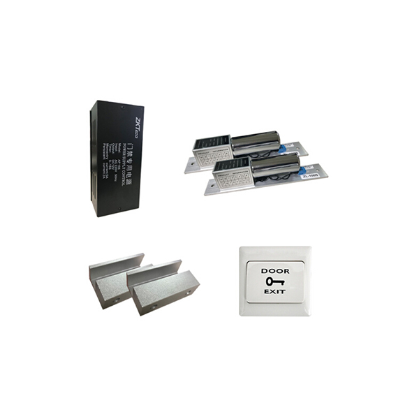 ZKTECO/熵基 双门安装配件套装 TZ002 适用于有框玻璃门 包含5A门禁电源×1+电插锁×2+门夹×2+出门开关(不带暗盒)×1 1套