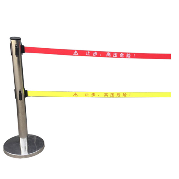 YIGUANGXING/益光兴 不锈钢带式围栏 YGX-WLD-5m 高1m 带长5m 杆直径76mm 6kg铸铁底座 1根