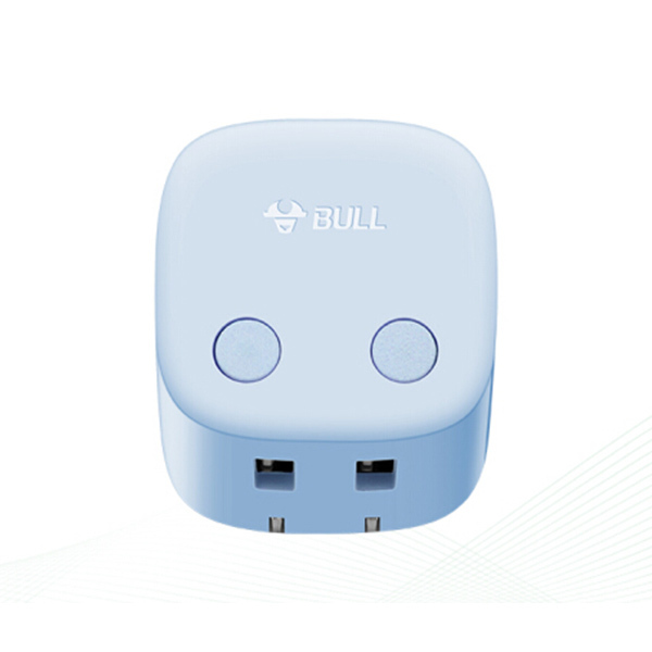 BULL/公牛 自动防过充插头 U212TB 双口充电USB 2.4A双输出 晴空蓝 1只