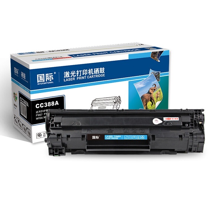 GUOJI/国际 高容易加粉硒鼓 CC388A高容 黑色 适用惠普HP P1007/P1008/M1136/M1213nf/M1216nfh 1支