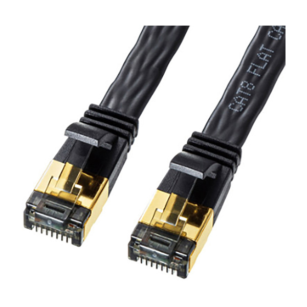 SANWA/山业 八类扁平网线 KB-T8FL-01BK 1m 黑色 1个