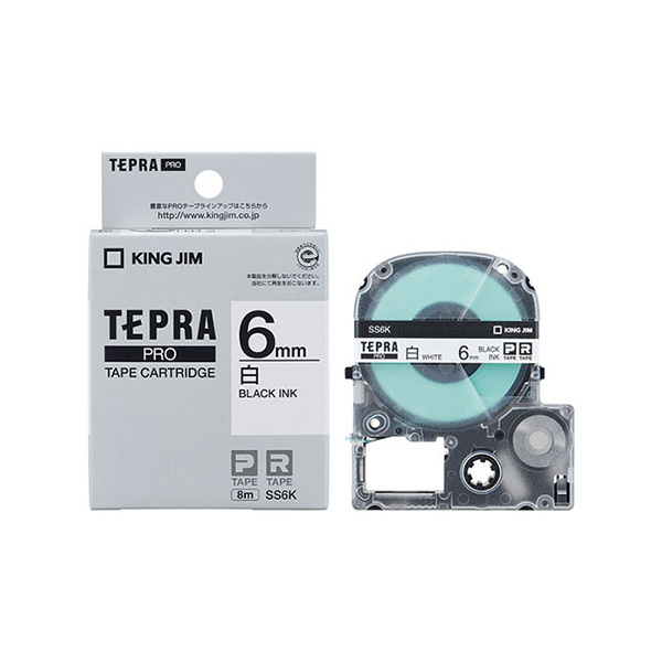 KING JIM/锦宫 TEPRA PRO白底标签色带(常规款) SS6K 白底黑字 6mm×8m 1卷
