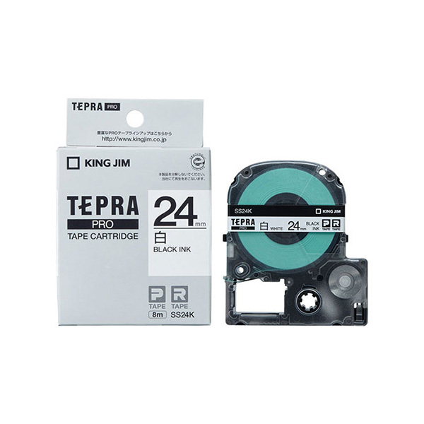 KING JIM/锦宫 TEPRA PRO白底标签色带(常规款) SS24K 白底黑字 24mm×8m 1卷