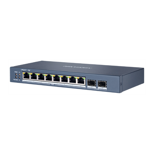 HIKVISION/海康威视 视频交换机 DS-3E1510P-S 8个千兆POE电口+2个千兆光口 1个