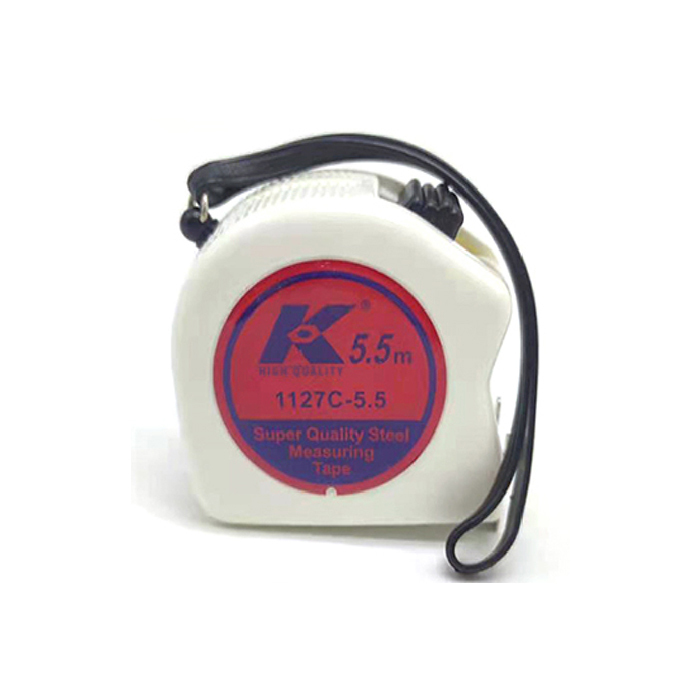 K/K牌 钢卷尺 1127C-5.5MLB 白色双钩双制动双尺面卷尺(台尺/鲁班尺/公分/台尺/公分) 1支