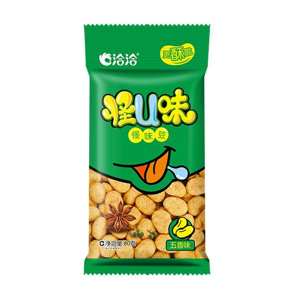 QQ/洽洽 五香味怪U味怪味蚕豆(新包装) 126206 80g×50袋 1箱