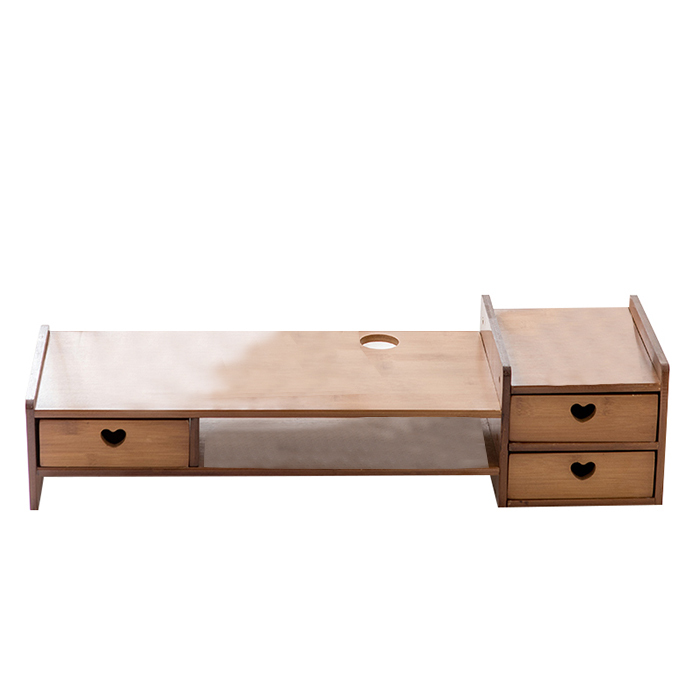 BEFON/倍方 电脑显示器增高架茶色爱心款三抽屉 72754 红色 尺寸690×230×130mm 1个
