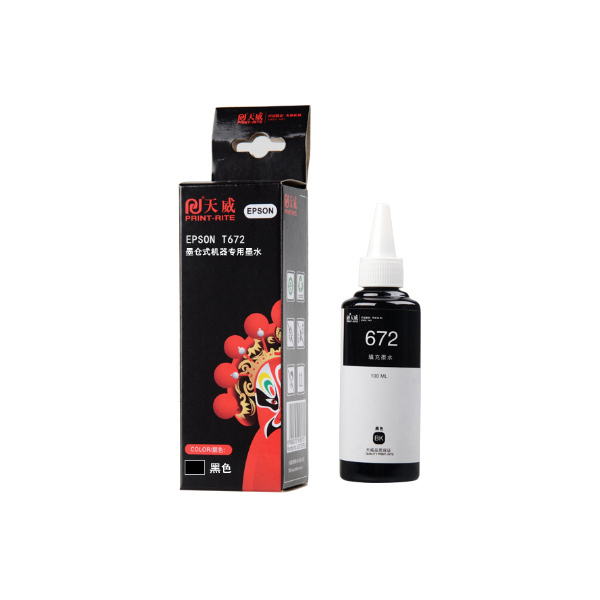 PRINT-RITE/天威 墨水专业装 T672 黑色 100mL 适用L101/L111/L130//L201/L211/L220/L301/L303/L310/L313/L351/L353等 1瓶