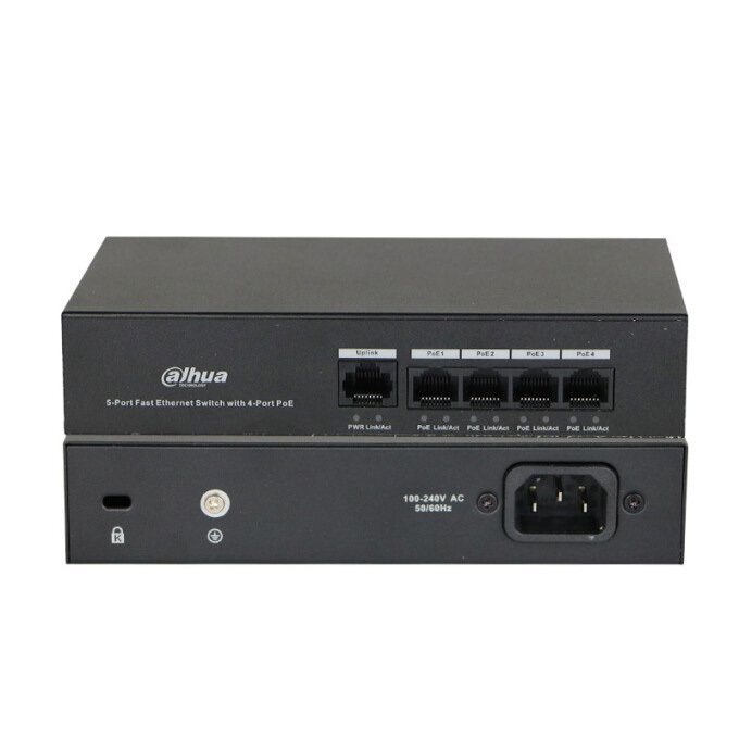 DAHUA/大华 5口百兆交换机 DH-S1300C-4ET1ET-DPWR POE网线供电 即插即用 1台