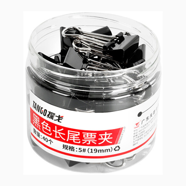 TANGO/天章 长尾夹 9110 黑色 19mm 40个 1筒