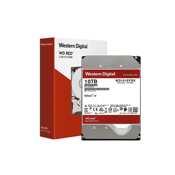 WD/西部数据 网络储存(NAS)硬盘 WD101EFBX 3.5" 10TB 红盘Plus SATA6GB/s 256MB/s 垂直式 1个