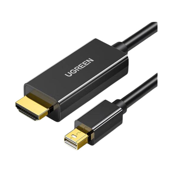 UGREEN/绿联 Mini DP转HDMI线 20848 雷电口 高清4K 适用苹果Mac微软Surface笔记本电脑 迷你dp 1.5m 黑色 1根