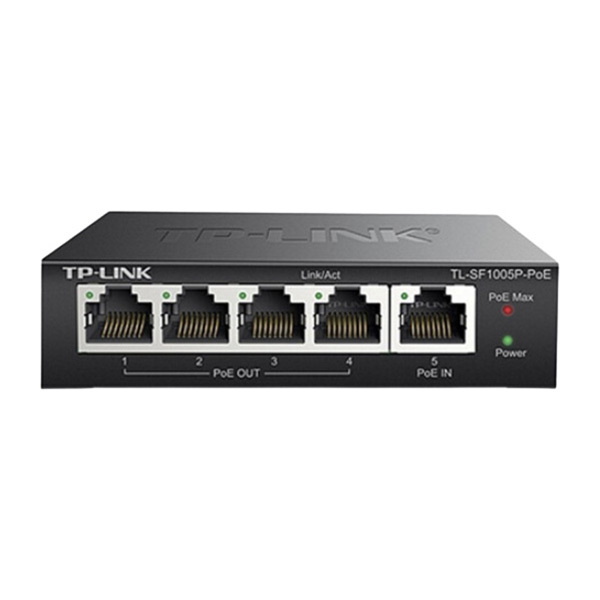 TP-LINK/普联 POE供电交换机 TL-SF1005P-PoE 提供5个10/100M自适应RJ45端口
1~4号端口支持IEEE 802.3af/at标准PoE供 1台