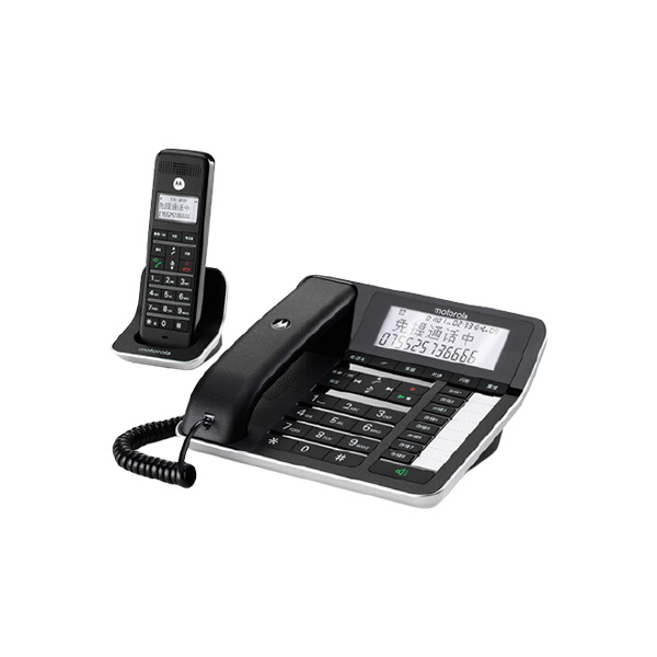 MOTOROLA/摩托罗拉 数字无绳录音电话机 C7001C 黑色 子母机一拖一 可扩展子机 1套