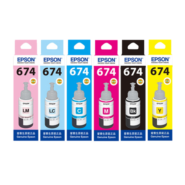 EPSON/爱普生 墨水 674 6色 适用L801L1800L850L810L805 1组