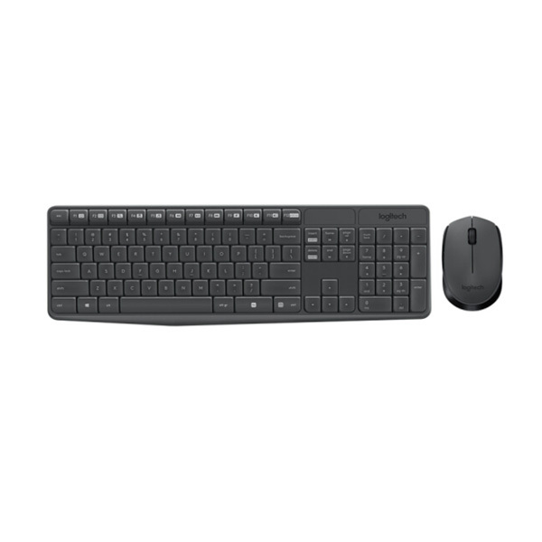 LOGITECH/罗技 无线键鼠套装 MK235 带无线2.4G接收器 黑灰色 1套