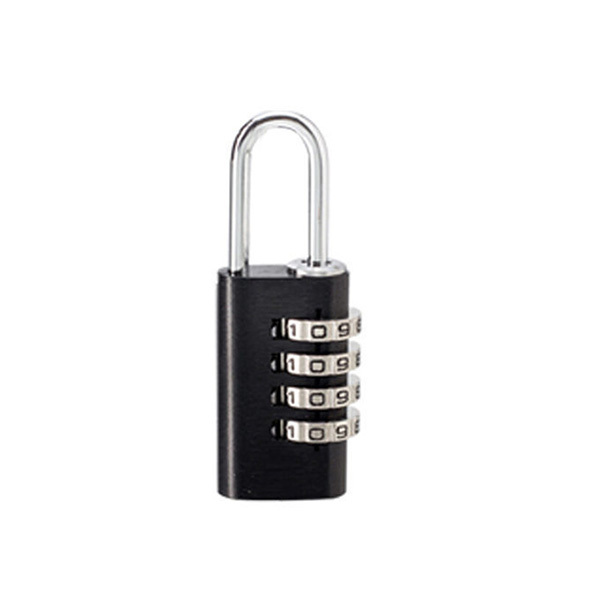 SAFEWARE/安赛瑞 锌合金四位密码锁 12730 黑色 锁杆间距9mm 锁梁直径3mm 锁体高度36mm 锁钩高度22mm 锁体宽度21mm 1个