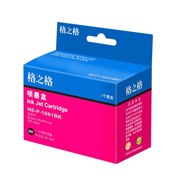 G&G/格之格 墨盒 NE-P-1881BK 黑色 适用T1881 机型EPSONWorkForceWF-7621(颜料) 1瓶