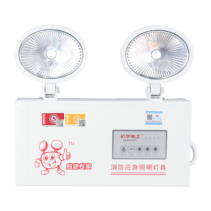 MANVA/敏华 LED消防应急照明 M-ZFZD-E5W3002 纳米板平镜 双头应急灯M3002 5W 挂墙式 1个