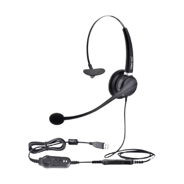 HION/北恩 头戴式耳麦 FOR900QD 轻量级单耳USB+音量调节+闭音(适用电脑) 1付