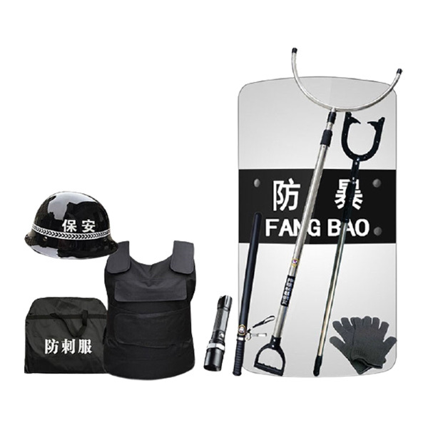ZKH/震坤行 防暴八件套 FBZB-08 含3.5mm盾牌×1+钢叉×1+铁头抓捕器×1+PC防暴棍×1+防刺服×1+PC防暴头盔×1+防割手套×1双+手电×1 1套