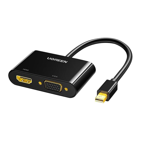 UGREEN/绿联 Mini DP转VGA+HDMI转换器 10439 黑色 1个