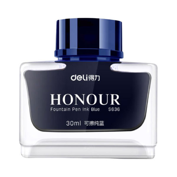 DELI/得力 钢笔墨水 S636 30mL 可擦纯蓝色 1盒