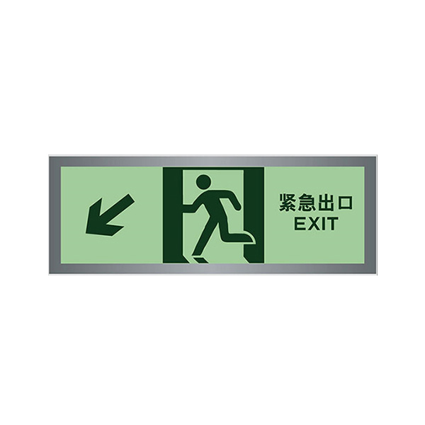 LEEONSTORE/利安斯盾 单面铝框蓄光板(紧急出口向左后) 2113009 310×120mm 铝框+高品质蓄光板 1块