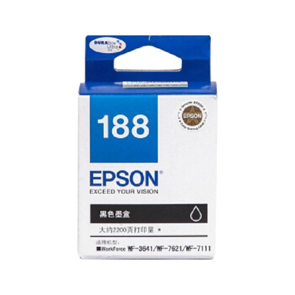 EPSON/爱普生 墨盒 T1881 黑色 适用WF-3641/7111/7621/7218/7728机型 1个